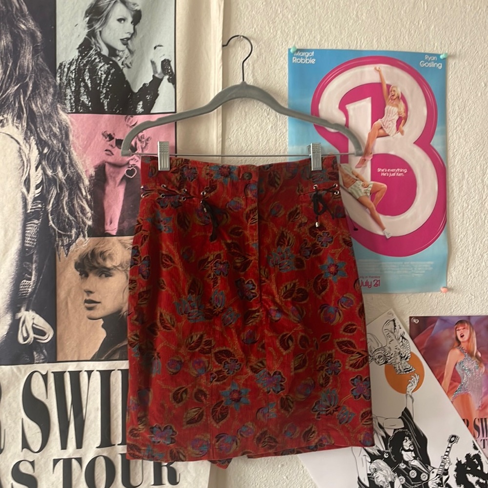 Vintage Corduroy Paisley Skirt